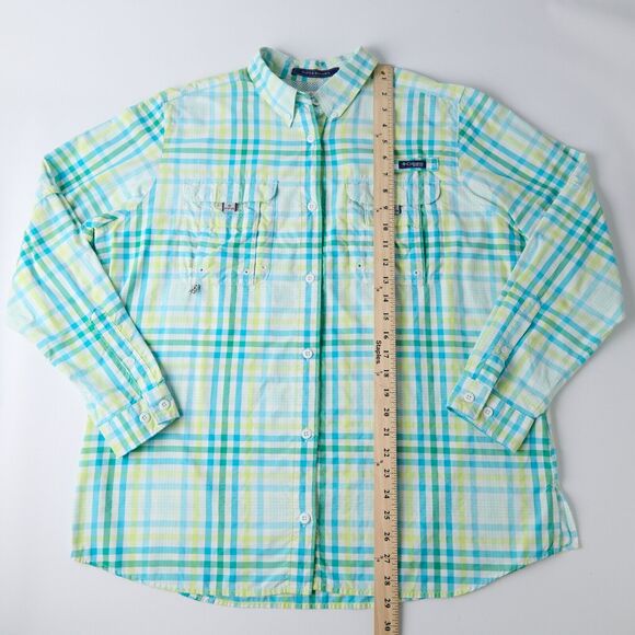 Columbia PFG Super Bahama Vtg Fishing Shirt Mens XL Long Sleeve Plaid UPF - Picture 4 of 11